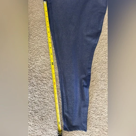 Torrid Cropped Metallic Stretch Leggings Blue Size 2 (2x) - Picture 8 of 8